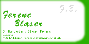 ferenc blaser business card